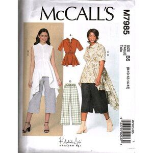McCall's M7985 Misses 8 to 16 Peplum Tunic, Top and Pants Uncut Sewing Pattern
